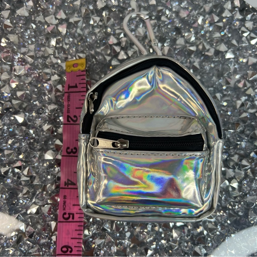 Holographic Mini Backpack Keychain - Silver - Picture 4 of 6
